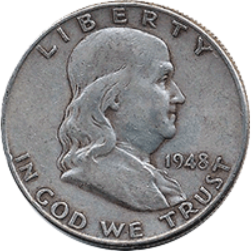 1948 D Ben Franklin Half Dollar