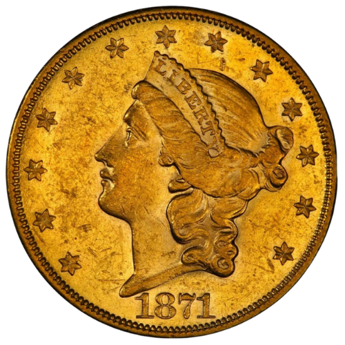 1871 $20 Liberty Head Double Eagle