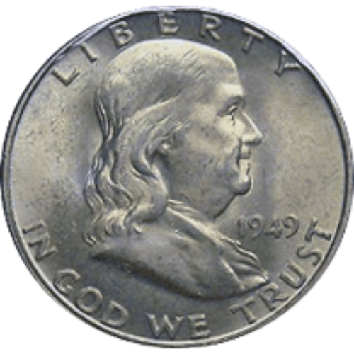 1949 D Ben Franklin Half Dollar